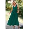 image:imageWEACZZY Womens Maxi Dress Sleeveless V Neck Sundress Cocktail Long Dresses with PocketsDark Green