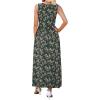 image:imageWEACZZY Womens Maxi Dress Sleeveless V Neck Sundress Cocktail Long Dresses with PocketsGreen Gladiolus