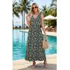 image:imageWEACZZY Womens Maxi Dress Sleeveless V Neck Sundress Cocktail Long Dresses with PocketsGreen Gladiolus