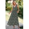 image:imageWEACZZY Womens Maxi Dress Sleeveless V Neck Sundress Cocktail Long Dresses with PocketsGreen Gladiolus