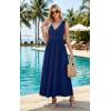 image:imageWEACZZY Womens Maxi Dress Sleeveless V Neck Sundress Cocktail Long Dresses with PocketsNavy Blue
