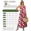 image:imageWEACZZY Womens Maxi Dress Sleeveless V Neck Sundress Cocktail Long Dresses with PocketsRed White Flower