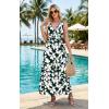 image:imageWEACZZY Womens Maxi Dress Sleeveless V Neck Sundress Cocktail Long Dresses with PocketsSketch White Black