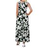 image:imageWEACZZY Womens Maxi Dress Sleeveless V Neck Sundress Cocktail Long Dresses with PocketsSketch White Black