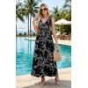 image:imageWEACZZY Womens Maxi Dress Sleeveless V Neck Sundress Cocktail Long Dresses with PocketsWhite Black