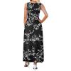 image:imageWEACZZY Womens Maxi Dress Sleeveless V Neck Sundress Cocktail Long Dresses with PocketsWhite Black