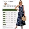 image:imageWEACZZY Womens Maxi Dress Sleeveless V Neck Sundress Cocktail Long Dresses with PocketsWhite Navy