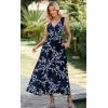 image:imageWEACZZY Womens Maxi Dress Sleeveless V Neck Sundress Cocktail Long Dresses with PocketsWhite Navy