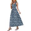 image:imageWEACZZY Womens Maxi Dress Sleeveless V Neck Sundress Cocktail Long Dresses with PocketsWhite Waves