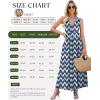 image:imageWEACZZY Womens Maxi Dress Sleeveless V Neck Sundress Cocktail Long Dresses with PocketsWhite Waves