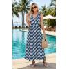 image:imageWEACZZY Womens Maxi Dress Sleeveless V Neck Sundress Cocktail Long Dresses with PocketsWhite Waves