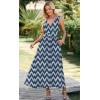 image:imageWEACZZY Womens Maxi Dress Sleeveless V Neck Sundress Cocktail Long Dresses with PocketsWhite Waves