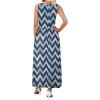 image:imageWEACZZY Womens Maxi Dress Sleeveless V Neck Sundress Cocktail Long Dresses with PocketsWhite Waves