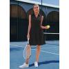 image:imageWEACZZY Womens Summer Dresses Casual Collared V Neck Mini Dress Sleeveless Tennis Golf Dress with PocketsBlack