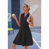 image:imageWEACZZY Womens Summer Dresses Casual Collared V Neck Mini Dress Sleeveless Tennis Golf Dress with PocketsBlack