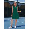 image:imageWEACZZY Womens Summer Dresses Casual Collared V Neck Mini Dress Sleeveless Tennis Golf Dress with PocketsDark Green