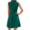 image:imageWEACZZY Womens Summer Dresses Casual Collared V Neck Mini Dress Sleeveless Tennis Golf Dress with PocketsDark Green
