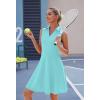 image:imageWEACZZY Womens Summer Dresses Casual Collared V Neck Mini Dress Sleeveless Tennis Golf Dress with PocketsLight Blue