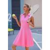image:imageWEACZZY Womens Summer Dresses Casual Collared V Neck Mini Dress Sleeveless Tennis Golf Dress with PocketsPink