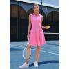 image:imageWEACZZY Womens Summer Dresses Casual Collared V Neck Mini Dress Sleeveless Tennis Golf Dress with PocketsPink