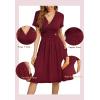 image:imageWEACZZY Womens Summer Short Sleeve Casual Dresses VNeck Floral Party Dress with PocketsAbstract Flowers