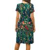 image:imageWEACZZY Womens Summer Short Sleeve Casual Dresses VNeck Floral Party Dress with PocketsGreen Garden