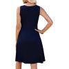 image:imageWEACZZY Womens Summer Sleeveless Dress Ruched Waist Flowy A Line Mini Cocktail Party DressesBlack