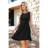 image:imageWEACZZY Womens Summer Sleeveless Dress Ruched Waist Flowy A Line Mini Cocktail Party DressesBlack