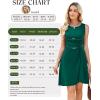 image:imageWEACZZY Womens Summer Sleeveless Dress Ruched Waist Flowy A Line Mini Cocktail Party DressesDark Green