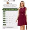 image:imageWEACZZY Womens Summer Sleeveless Dress Ruched Waist Flowy A Line Mini Cocktail Party DressesWine Red