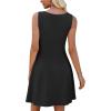 image:imageWEACZZY Womens Summer Sleeveless Dresses 2026 Boat Neck ALine Casual Elegant Cocktail Dress with PocketsBlack