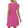 image:imageWEACZZY Womens Summer Sleeveless Dresses 2026 Boat Neck ALine Casual Elegant Cocktail Dress with PocketsHot Pink