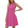 image:imageWEACZZY Womens Summer Sleeveless Dresses 2026 Boat Neck ALine Casual Elegant Cocktail Dress with PocketsHot Pink