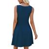 image:imageWEACZZY Womens Summer Sleeveless Dresses 2026 Boat Neck ALine Casual Elegant Cocktail Dress with PocketsNavy Blue