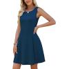 image:imageWEACZZY Womens Summer Sleeveless Dresses 2026 Boat Neck ALine Casual Elegant Cocktail Dress with PocketsNavy Blue