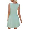 image:imageWEACZZY Womens Summer Sleeveless Dresses 2026 Boat Neck ALine Casual Elegant Cocktail Dress with PocketsSage Green
