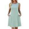 image:imageWEACZZY Womens Summer Sleeveless Dresses 2026 Boat Neck ALine Casual Elegant Cocktail Dress with PocketsSage Green