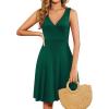 image:imageWEACZZY 2025 Womens Wrap V Neck Sleeveless Summer Dresses Beach Holiday Tank Dress Flowy Casual Sundress with Pockets01 Dark Green