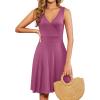image:imageWEACZZY 2025 Womens Wrap V Neck Sleeveless Summer Dresses Beach Holiday Tank Dress Flowy Casual Sundress with Pockets01 Mauve