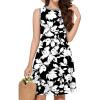 image:imageWEACZZY 2026 Summer Dresses for Women Casual Loose Fit Beach Vacation Sundress Sleeveless Crewneck Tank Dress with PocketsSketch White Black