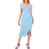 image:imageWEACZZY Cocktail Dresses for Women V Neck Spaghetti Straps Dress Party Midi DressLight Blue