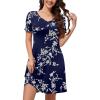 image:imageWEACZZY Summer Dresses for Women 2026 VNeck Casual T Shirt Dress Loose Short Sleeve Flowy Dresses with PocketsWhite Navy