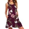 image:imageWEACZZY Women Summer Casual Swing T Shirt Dresses Beach Cover up Loose DressFlowerwine Red