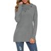 image:imageWEACZZY Womens Long Sleeve Shirts Button Cowl Neck Casual Loose Tunic Tops Blouse Dressy Fall Fashion 2026A Gray