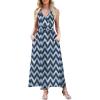 image:imageWEACZZY Womens Maxi Dress Sleeveless V Neck Sundress Cocktail Long Dresses with PocketsWhite Waves