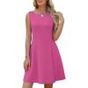 image:imageWEACZZY Womens Summer Sleeveless Dresses 2026 Boat Neck ALine Casual Elegant Cocktail Dress with PocketsHot Pink