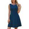 image:imageWEACZZY Womens Summer Sleeveless Dresses 2026 Boat Neck ALine Casual Elegant Cocktail Dress with PocketsNavy Blue