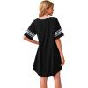 image:imageWEACZZY Nightgowns for Women Soft Sleep Shirt V Neck Short Sleeve Loungewear Loose Comfy NightShirts0black