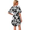 image:imageWEACZZY Nightgowns for Women Soft Sleep Shirt V Neck Short Sleeve Loungewear Loose Comfy NightShirtsSketch White Black