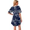 image:imageWEACZZY Nightgowns for Women Soft Sleep Shirt V Neck Short Sleeve Loungewear Loose Comfy NightShirtsWhite Navy